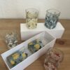 Négyzetes virágos felespohár Kézzel festett virágmintás négyzetes felespoharak