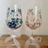 fehérboros pohár 1 Kézzel festett virágos és névre szóló fehérboros kehely 490ml