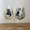 fehérboros pohár 2 Kézzel festett virágos és névre szóló fehérboros kehely 490ml