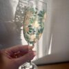 kis pezsgőspohár 4 Kézzel festett virágos és levendula mintás kis pezsgőspohár 185ml