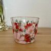 mécsestartó 3 Kézzel festett virágmintás üveg mécsestartó gyertyával