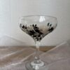 pezsgős kehely 3 Kézzel festett virágos pezsgős kehely 220ml ünnepi koccintáshoz