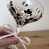 pezsgős kehely 4 Kézzel festett virágos pezsgős kehely 220ml ünnepi koccintáshoz