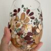 talp nélküli pohár 6 Kézzel festett virágos talp nélküli vizespohár 465ml