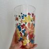 Kézzel festett virágmintás limonádés pohár 655 ml méretben